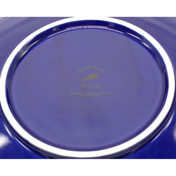 Beaver Farm Pottery HandPainted Snowman Blue Winter Design Ceramic Platter Bowl - Picture 6 of 6